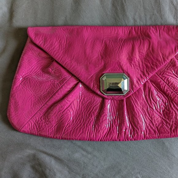 hot pink patent leather clutch from Club Monaco - Picture 1 of 5